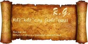 Rákóczy Gyöngyi névjegykártya