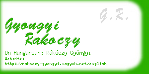 gyongyi rakoczy business card