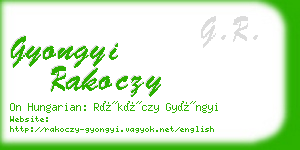 gyongyi rakoczy business card